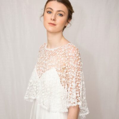 Alternative wedding dress, bridal separates, lace poncho
