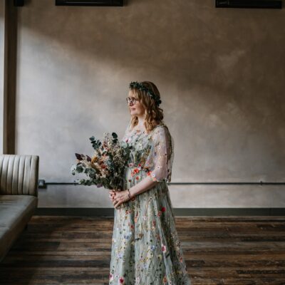 Floral boho wedding dress