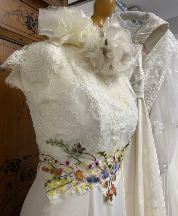 Embroidered lace bridal jacket