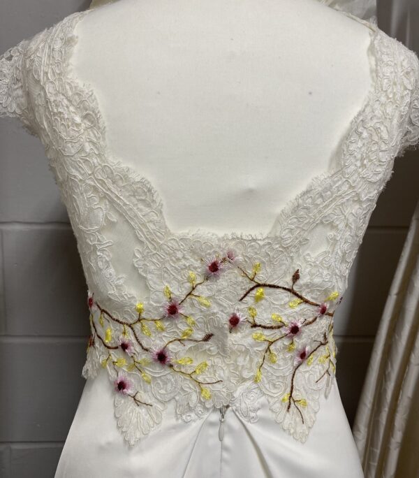 Embroidered lace bridal jacket