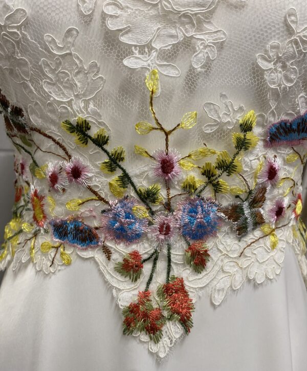 Embroidered lace bridal jacket