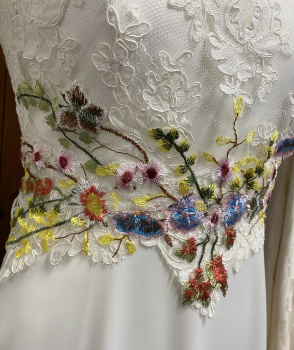 Embroidered lace bridal jacket