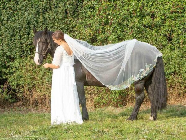 Floral wedding veil